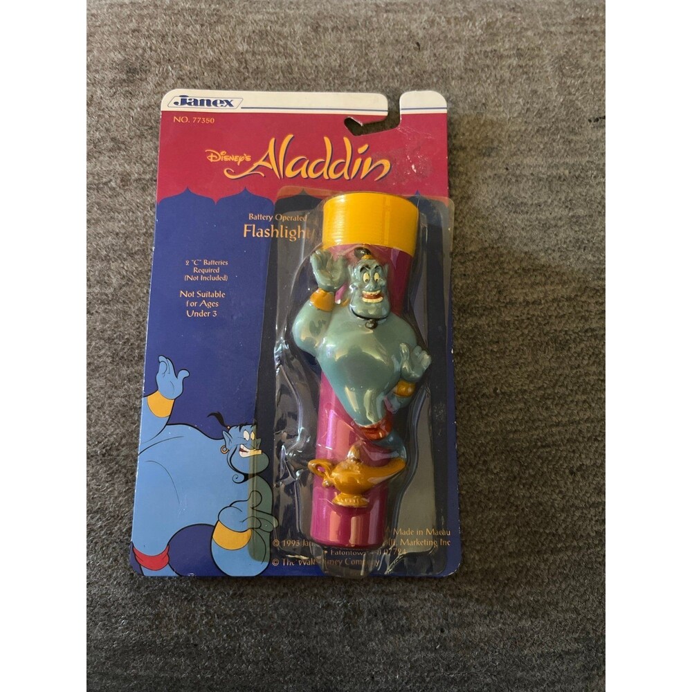 Vintage Disney Aladdin Flaslight 1993 Janex new in package Genie
